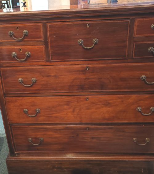 EDWARDIAN INLAID MAHOGANY CHEST OF DRAWERS - ADDITIONAL PHOTO 2