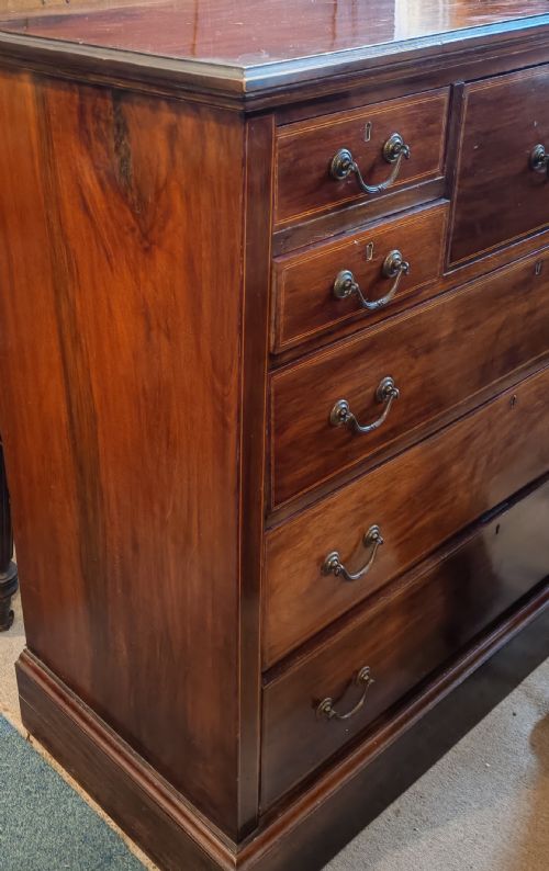 EDWARDIAN INLAID MAHOGANY CHEST OF DRAWERS - ADDITIONAL PHOTO 6