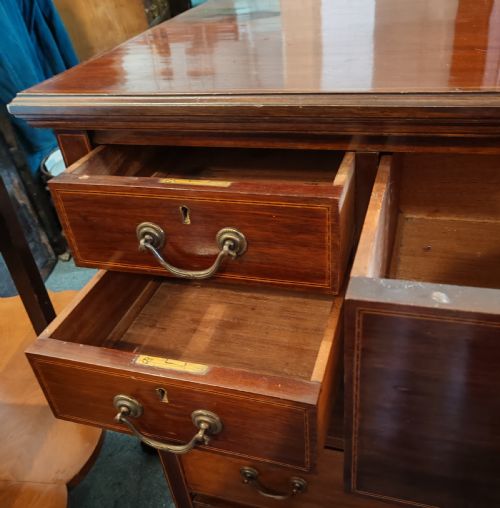 EDWARDIAN INLAID MAHOGANY CHEST OF DRAWERS - ADDITIONAL PHOTO 7