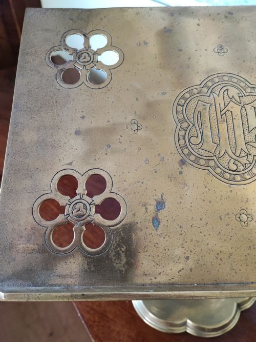 FABULOUS QUALITY 19C BRASS TABLE LECTURN OR READING STAND IN THE GOTHIC TASTE - ADDITIONAL PHOTO 8