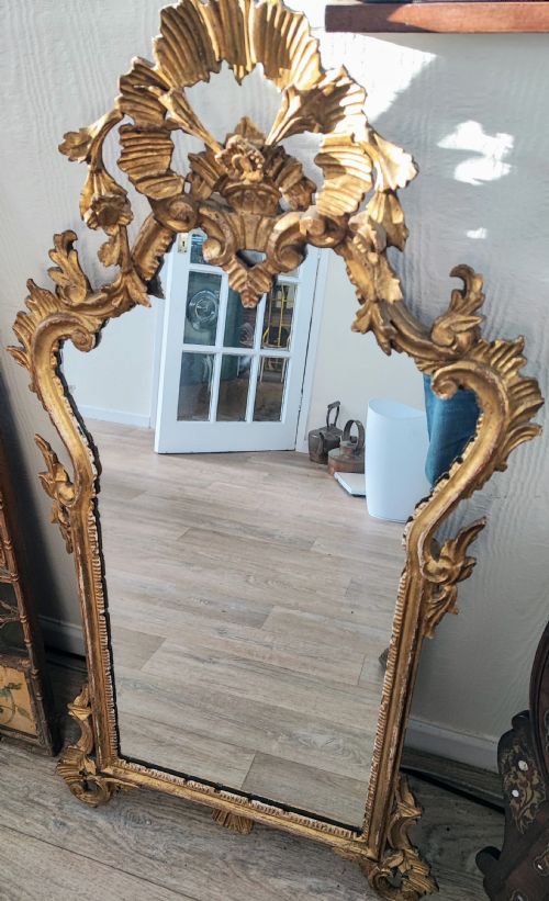 antique italian carved giltwood mirror - CATEGORY: ANTIQUE MIRRORS - DATED 1900
