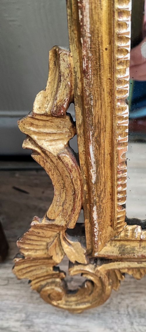 ANTIQUE ITALIAN CARVED GILTWOOD MIRROR - ADDITIONAL PHOTO 5
