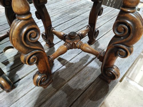 ANTIQUE PAIR OF WALNUT LOW TABLES OR STANDS - ADDITIONAL PHOTO 1