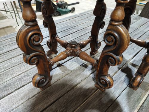 ANTIQUE PAIR OF WALNUT LOW TABLES OR STANDS - ADDITIONAL PHOTO 4
