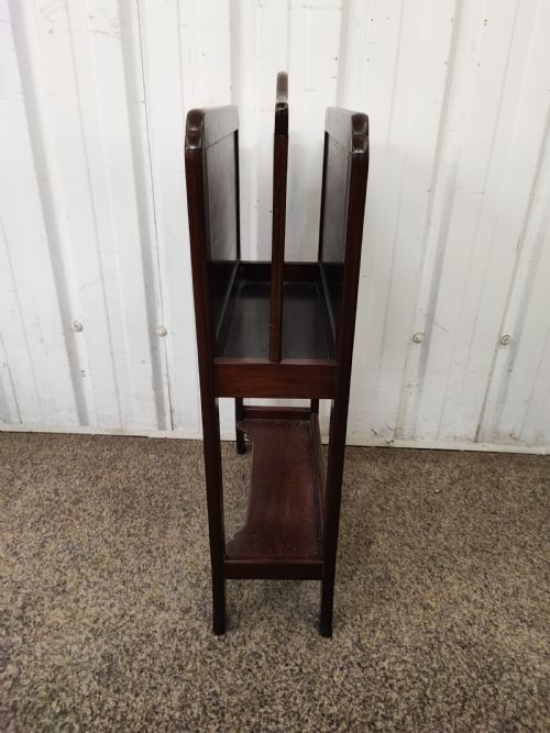A QUALITY ANTIQUE MAHOGANY MAGAZINE OR PAPER RACK - ADDITIONAL PHOTO 1
