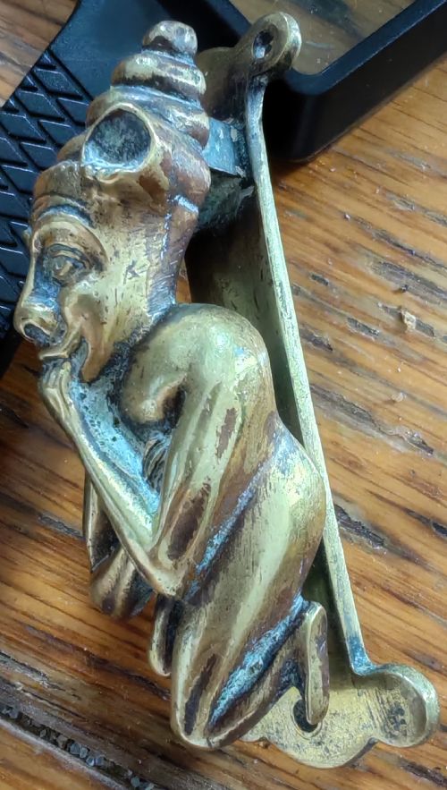 ANTIQUE BRASS DOOR KNOCKER - ADDITIONAL PHOTO 2