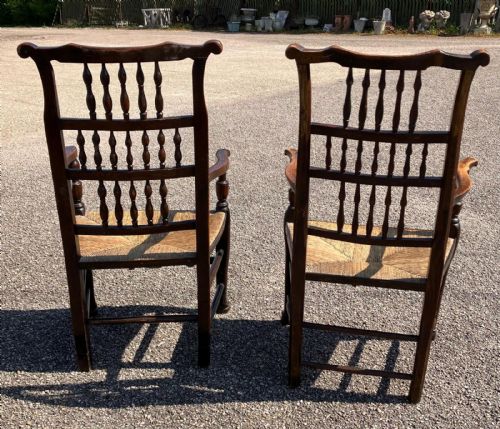 2 SPINDLE BACK COUNTRY ARMCHAIRS - ADDITIONAL PHOTO 3