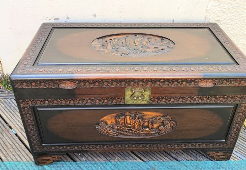 ORIENTAL CARVED CAMPHOR TRUNK - ADDITIONAL PHOTO 3