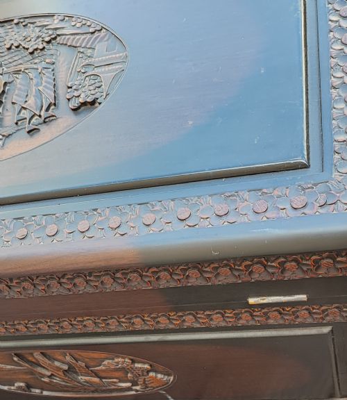 ORIENTAL CARVED CAMPHOR TRUNK - ADDITIONAL PHOTO 7