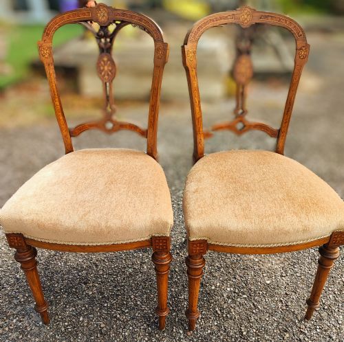 SUPERB SET OF 6 VICTORIAN WALNUT DINING CHAIRS - ADDITIONAL PHOTO 6