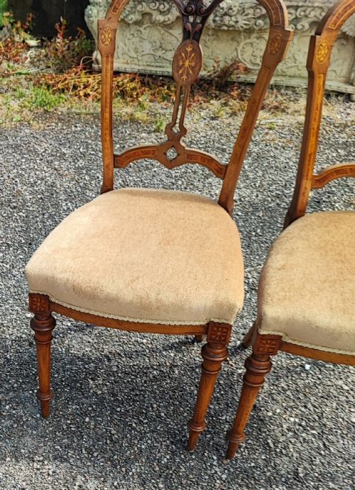 SUPERB SET OF 6 VICTORIAN WALNUT DINING CHAIRS - ADDITIONAL PHOTO 7