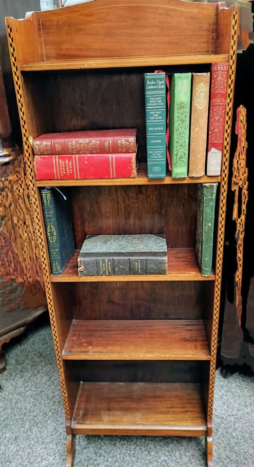 ANTIQUE MAHOGANY ART'S AND CRAFTS GLASGOW SCHOOL OPEN BOOKCASE - ADDITIONAL PHOTO 2