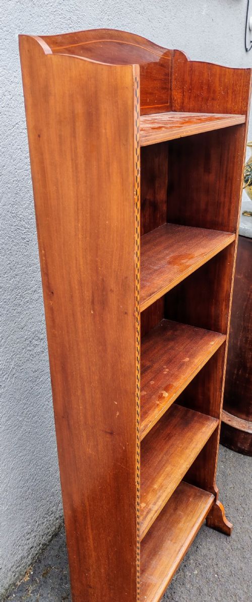ANTIQUE MAHOGANY ART'S AND CRAFTS GLASGOW SCHOOL OPEN BOOKCASE - ADDITIONAL PHOTO 7