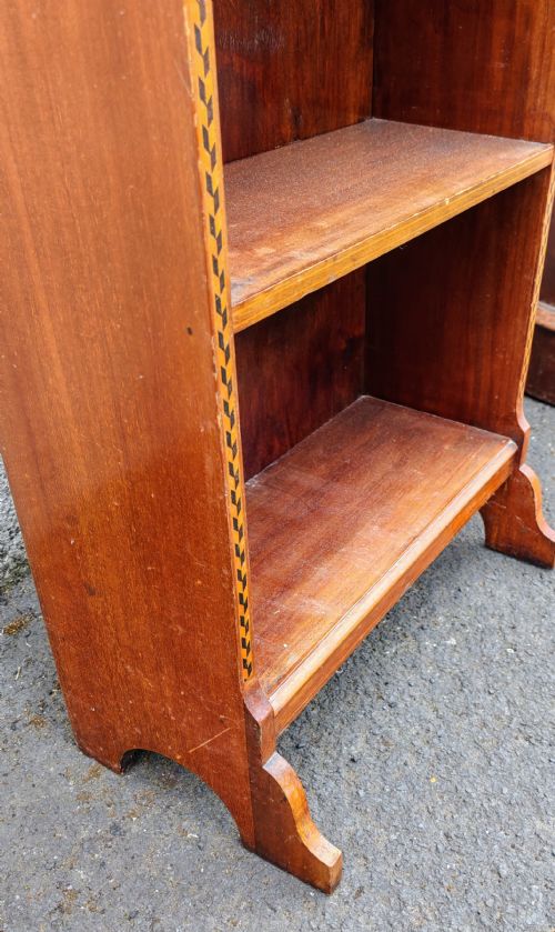 ANTIQUE MAHOGANY ART'S AND CRAFTS GLASGOW SCHOOL OPEN BOOKCASE - ADDITIONAL PHOTO 8