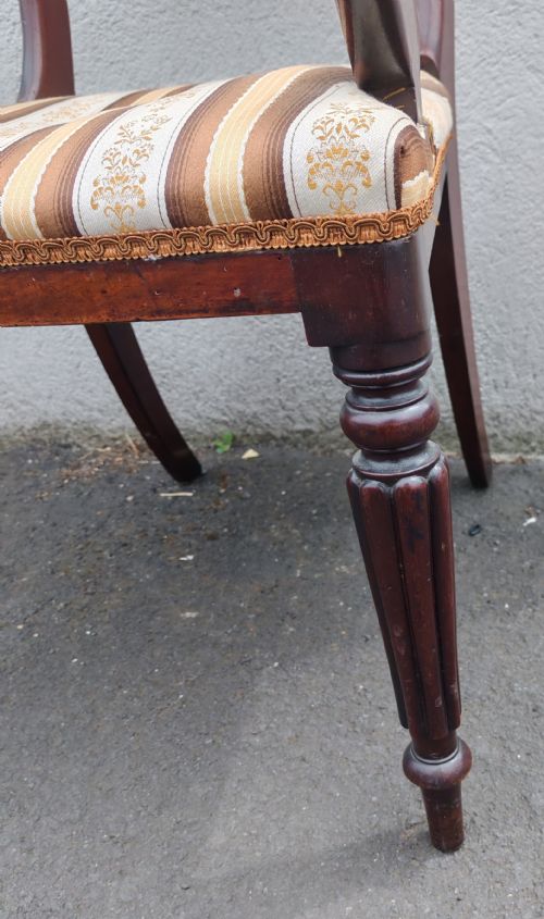 REGENCY MAHOGANY SCROLL ARM DESK CHAIR - ADDITIONAL PHOTO 5