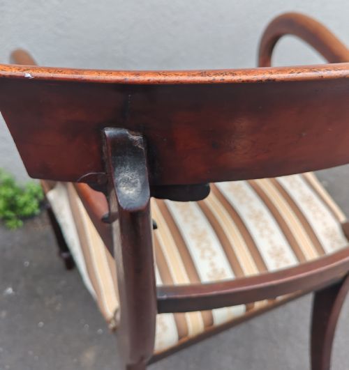 REGENCY MAHOGANY SCROLL ARM DESK CHAIR - ADDITIONAL PHOTO 7