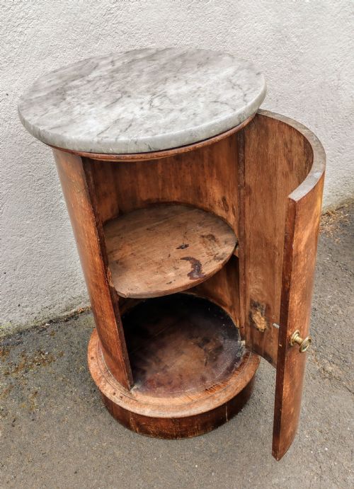 ANTIQUE MAHOGANY CIRCULAR PEDESTAL POT CUPBOARD - ADDITIONAL PHOTO 7