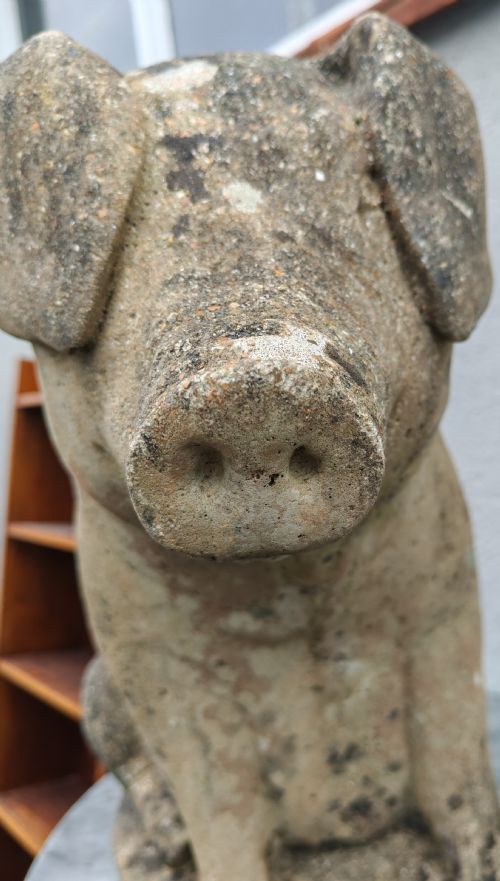 CHARMING WELL WEATHERED STONE PIG - ADDITIONAL PHOTO 3