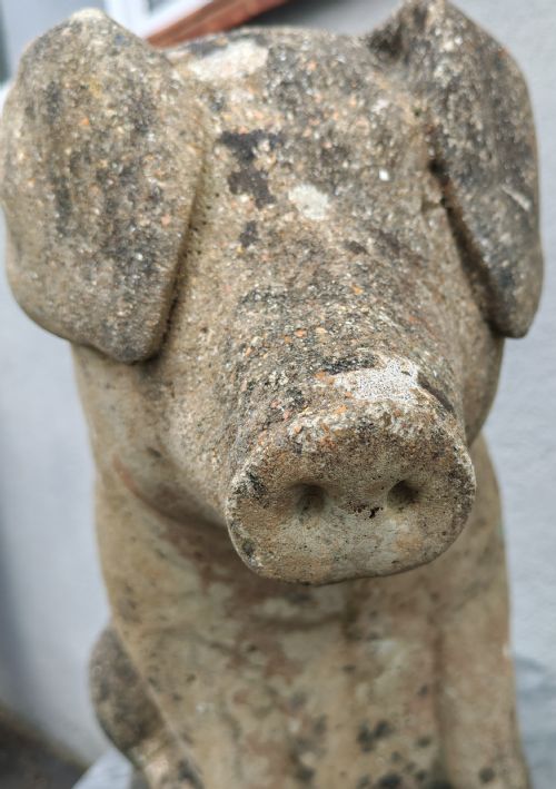 CHARMING WELL WEATHERED STONE PIG - ADDITIONAL PHOTO 5