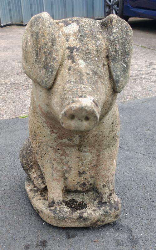 CHARMING WELL WEATHERED STONE PIG - ADDITIONAL PHOTO 7