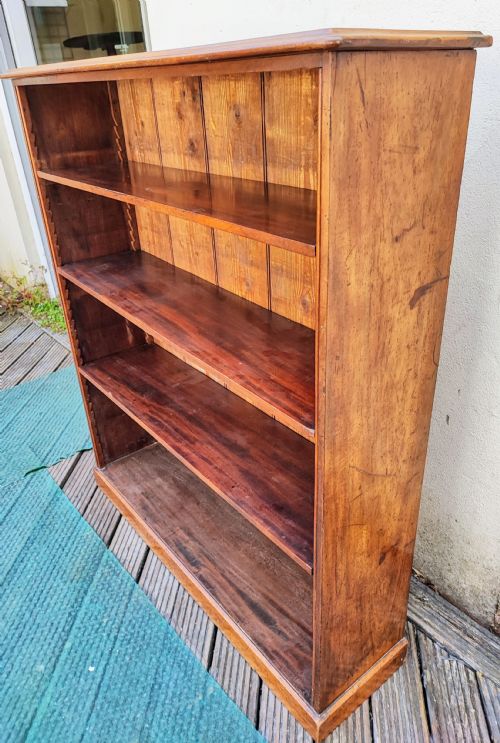 ANTIQUE MAHOGANY OPEN BOOKCASE - ADDITIONAL PHOTO 2