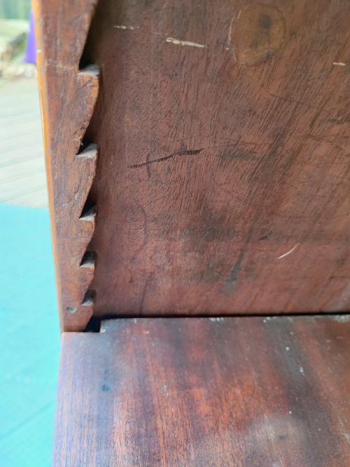 ANTIQUE MAHOGANY OPEN BOOKCASE - ADDITIONAL PHOTO 3