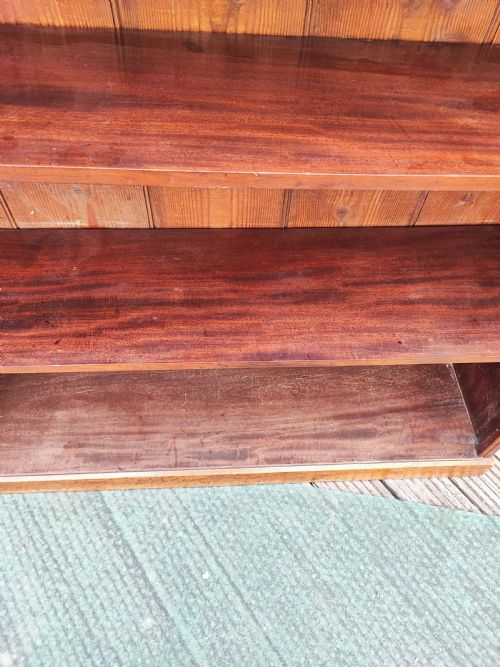 ANTIQUE MAHOGANY OPEN BOOKCASE - ADDITIONAL PHOTO 6