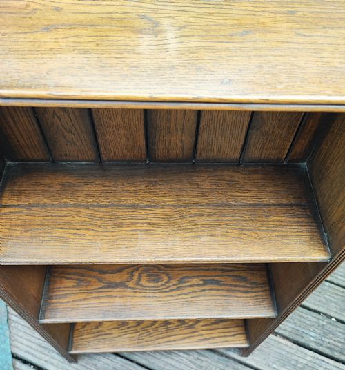 EDWARDIAN OAK OPEN BOOKCASE - ADDITIONAL PHOTO 4