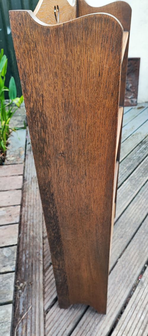 EDWARDIAN OAK OPEN BOOKCASE - ADDITIONAL PHOTO 6