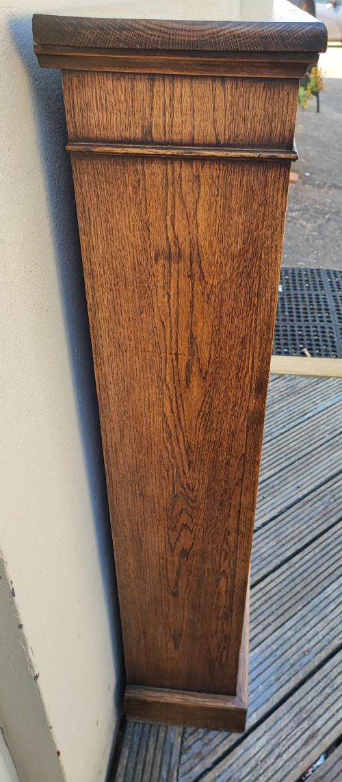 A FINE EDWARDIAN OAK OPEN BOOKCASE - ADDITIONAL PHOTO 11
