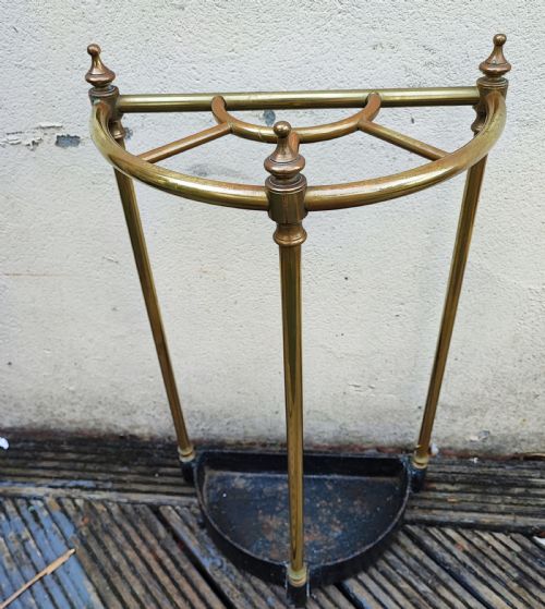 victorian brass and iron five section stick or umbrella stand - CATEGORY: ANTIQUE MISCELLANEOUS - DATED 19TH CENTURY
