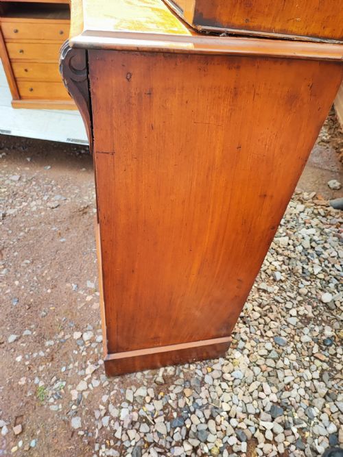 UNUSUAL NARROW VICTORIAN MAHOGANY BOOKCASE - ADDITIONAL PHOTO 2