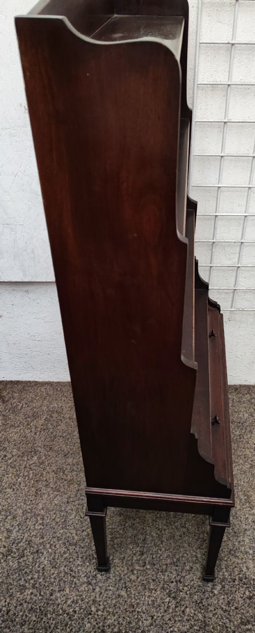 EDWARDIAN MAHOGANY OPEN BOOKCASE - ADDITIONAL PHOTO 1