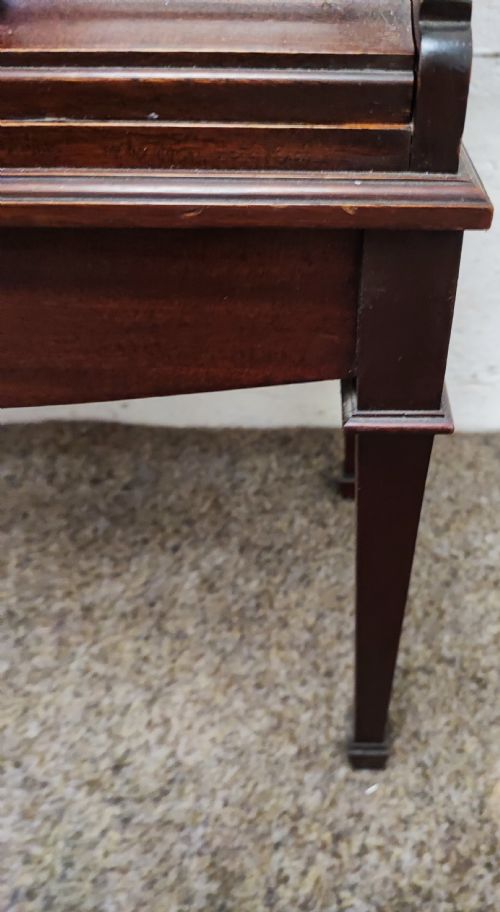 EDWARDIAN MAHOGANY OPEN BOOKCASE - ADDITIONAL PHOTO 3
