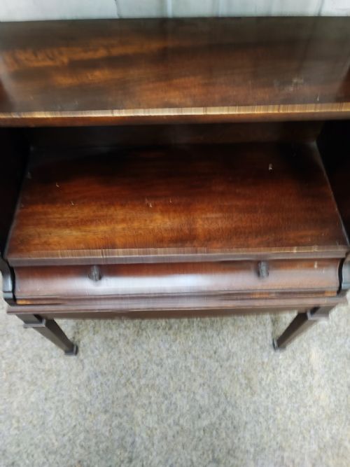 EDWARDIAN MAHOGANY OPEN BOOKCASE - ADDITIONAL PHOTO 4