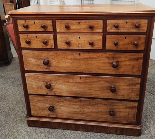a large and unusual victorian mahogany chest of drawers - CATEGORY: ANTIQUE CHEST OF DRAWERS - DATED VICTORIAN