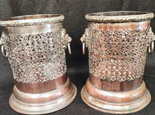 ANTIQUE PAIR OF SHEFFIELD PLATE BOTTLE COASTERS - ADDITIONAL PHOTO 2
