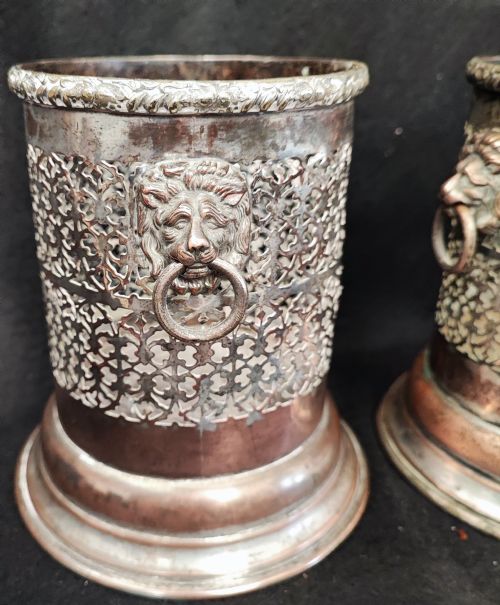 ANTIQUE PAIR OF SHEFFIELD PLATE BOTTLE COASTERS - ADDITIONAL PHOTO 3