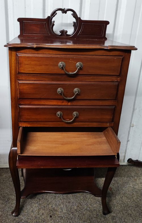 ANTIQUE MAHOGANY MUSIC CABINET - ADDITIONAL PHOTO 4