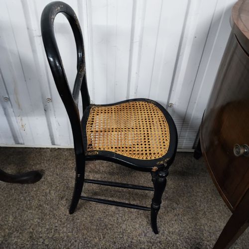 A PRETTY VICTORIAN MOTHER OF PEARL EBONISIED CHAIR - ADDITIONAL PHOTO 6