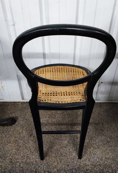 A PRETTY VICTORIAN MOTHER OF PEARL EBONISIED CHAIR - ADDITIONAL PHOTO 7