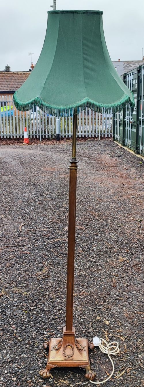 FINE EDWARDIAN BRASS STANDARD LAMP - ADDITIONAL PHOTO 4