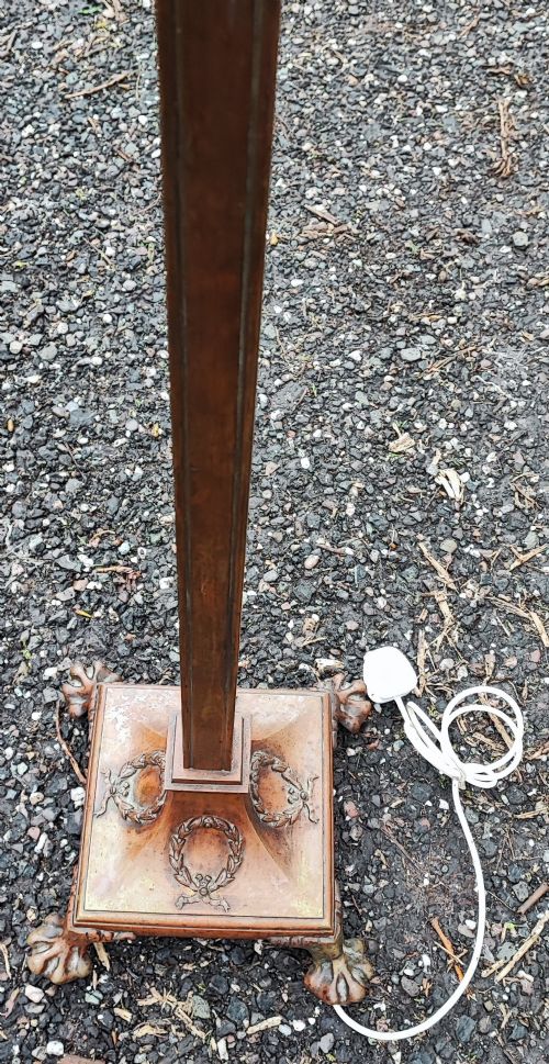 FINE EDWARDIAN BRASS STANDARD LAMP - ADDITIONAL PHOTO 5