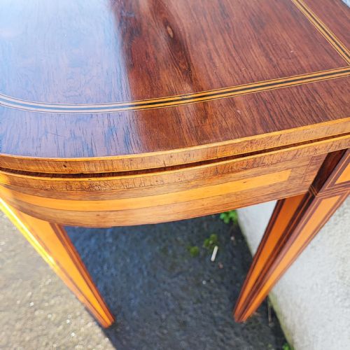 SUPERB GEORGE111 ROSEWOOD AND SATINWOOD CARD TABLE - ADDITIONAL PHOTO 3