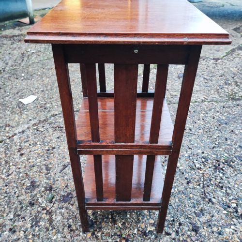 ARTS AND CRAFTS OAK OPEN BOOKCASE - ADDITIONAL PHOTO 2