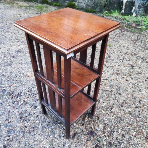 ARTS AND CRAFTS OAK OPEN BOOKCASE - ADDITIONAL PHOTO 3