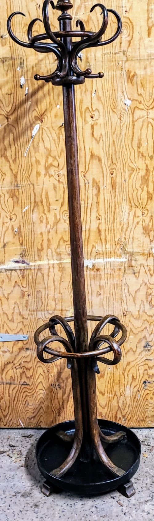 FINE ANTIQUE BENTWOOD COAT HALL STAND