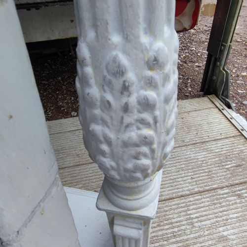 ANTIQUE TALL PAINTED CHEVAL MIRROR - ADDITIONAL PHOTO 5
