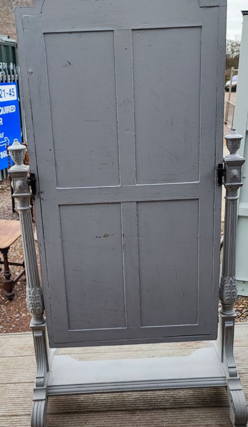 ANTIQUE TALL PAINTED CHEVAL MIRROR - ADDITIONAL PHOTO 7