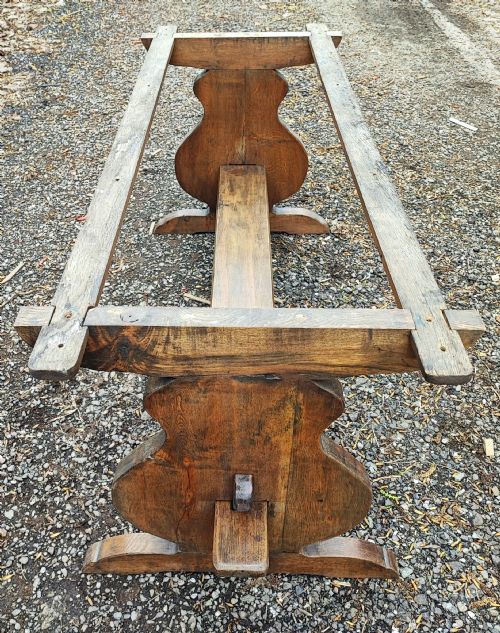 ANTIQUE OAK REFECTORY TABLE PLANK TOP - ADDITIONAL PHOTO 2
